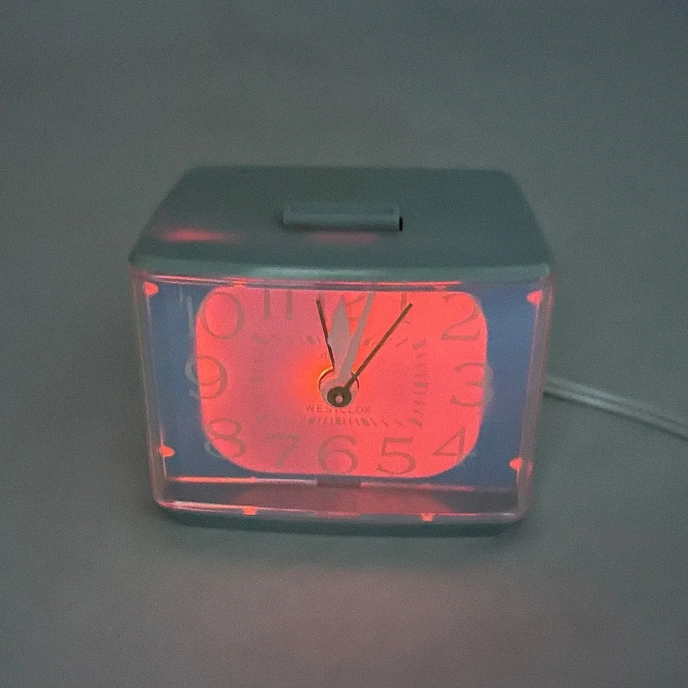 TESTED Vintage Westclox Blue Softee Drowse Dialite Alarm Clock 22256 Retro Works